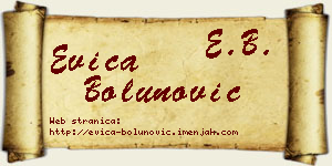 Evica Bolunović vizit kartica